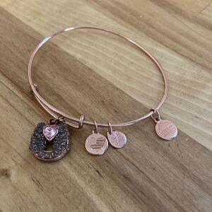 Alex and Ani Fortune's Favor Love & Luck Rafaelian Gold Charm Bangle Bracelet